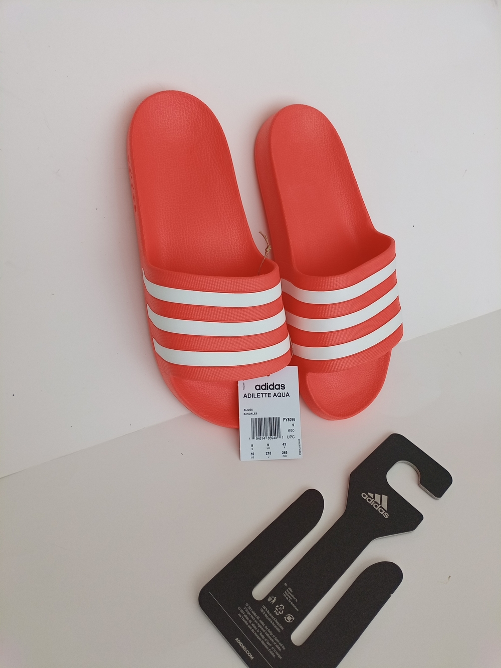 adidas Adilette Aqua Orange Slide Sandals with White Stripes Women's Size US 10 - Picture 3 of 16